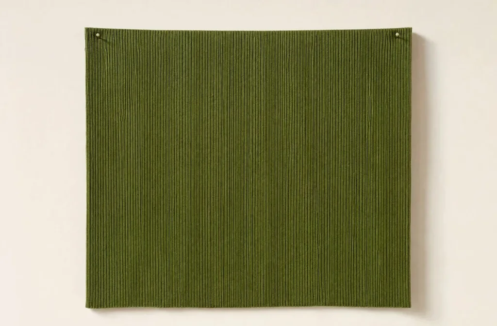 Cotton rib knit, pinned flat against a plain backdrop.
